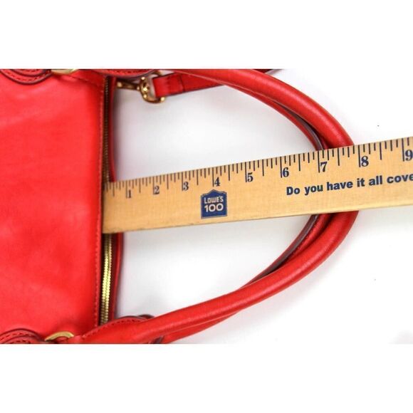 J.CREW RED GENUINE LEATHER THREE COMPARTMENTS HOBO SHOULDER BAG SATCHEL PURSE - Picture 16 of 16